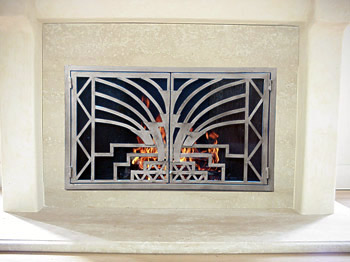 art deco firescreen doors